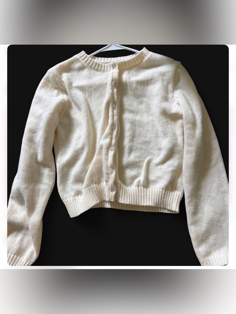 SHEIN Cream Button-Back Knit Cardigan